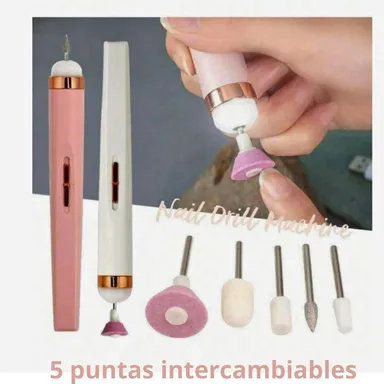 Electric Nail Drill | Portable USB Rechargeable Nail File| Adjustable Speed| 5 Drill Bits| Manicure Pedicure Kit thumbnail 1