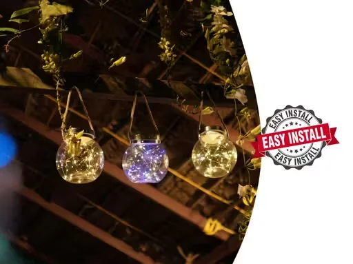 Solar Lantern Outdoor Hanging | 30 LED Jar Light Waterproof | 2600 mAh Battery Powered Garden Lamp | Decorative Globe for Wedding |Christmas Balcony |Patio image 3