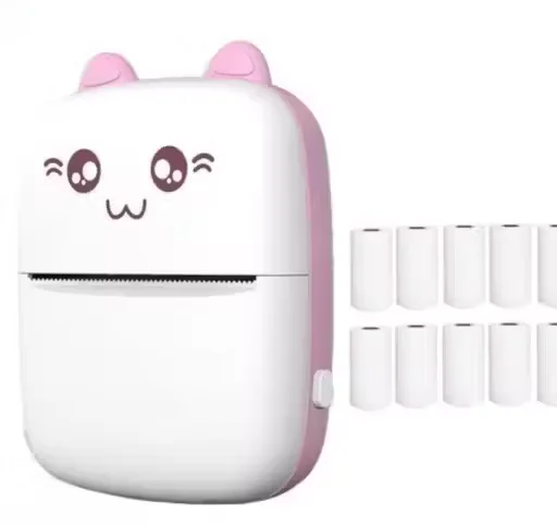 Mini Bluetooth Inkless Thermal Pocket Printer for iOS & Android | Rechargeable Portable Label, Receipt & Photo Printer – Pink image 4