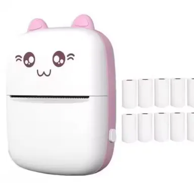 Mini Bluetooth Inkless Thermal Pocket Printer for iOS & Android | Rechargeable Portable Label, Receipt & Photo Printer – Pink thumbnail 3