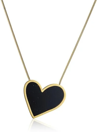 Heart Pendant Necklace for Women | 18K Gold Plated Stainless Steel | Elegant Romantic Jewellery Gift | Best for Wife Girlfriend | Durable & Stylish image 1