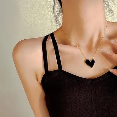 Heart Pendant Necklace for Women | 18K Gold Plated Stainless Steel | Elegant Romantic Jewellery Gift | Best for Wife Girlfriend | Durable & Stylish thumbnail 2