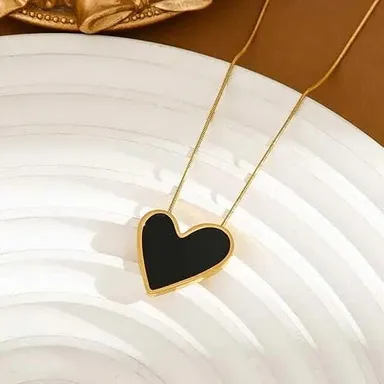 Heart Pendant Necklace for Women | 18K Gold Plated Stainless Steel | Elegant Romantic Jewellery Gift | Best for Wife Girlfriend | Durable & Stylish thumbnail 5