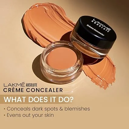 Lakme | Creme Concealer with Vitamin E | Medium to High Coverage | Beige 3.9g | Lightweight & Hydrating | For Women | Daily Face Makeup image 3