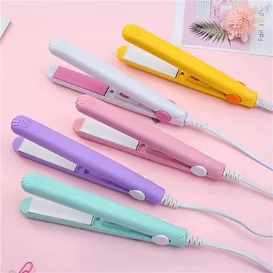 Mini Portable Ceramic Hair Straightener – Travel-Ready Wired Flat Iron for Women & Men | Compact Fast-Heating Styling Tool for Frizz-Free Hair thumbnail 1