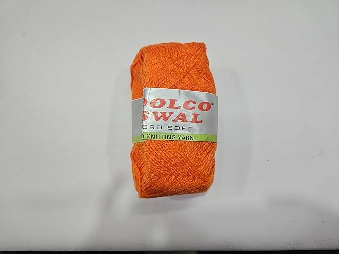 Micro Soft Hand Knitting Yarn 100gm Pack of 4 | Orange Acrylic Wool for Crochet | DIY Art and Craft Combo image 1