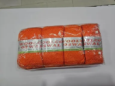 Micro Soft Hand Knitting Yarn 100gm Pack of 4 | Orange Acrylic Wool for Crochet | DIY Art and Craft Combo thumbnail 1