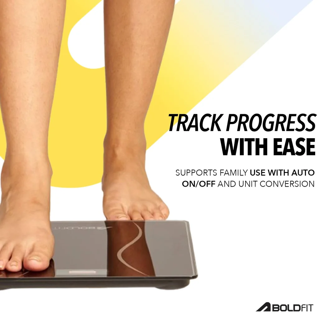 Boldfit Digital Weighing Machine for Home | LCD Display | Max 180Kg | Bathroom Scale, Black, Personal Body Weight Monitor image 4