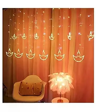 Light LED Curtain String Lights| Warm White Window Decoration| 138 LEDs |8 Lighting Modes| Indoor & Outdoor thumbnail 1