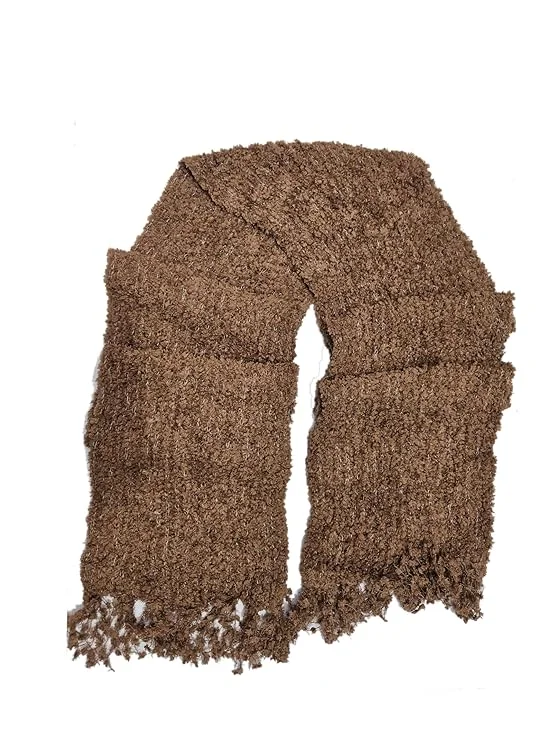 Woolen Muffler Scarf Stole | Premium Unisex Brown Winter Casual Luxurious Soft Warm Accessory image 1