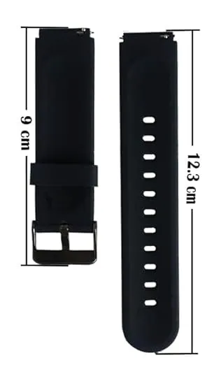 19mm Silicone Smartwatch Strap | Compatible with Noise Colorfit Pro 2 |Boat Storm | Unisex Soft Strap Replacement thumbnail 1