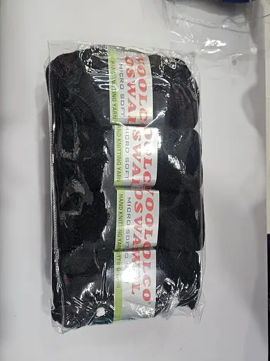 Soft Hand Knitting Yarn 100gm Pack of 4 | Black Wool Yarn for Crochet| DIY Art and Craft| Sweaters and Scarves thumbnail 1