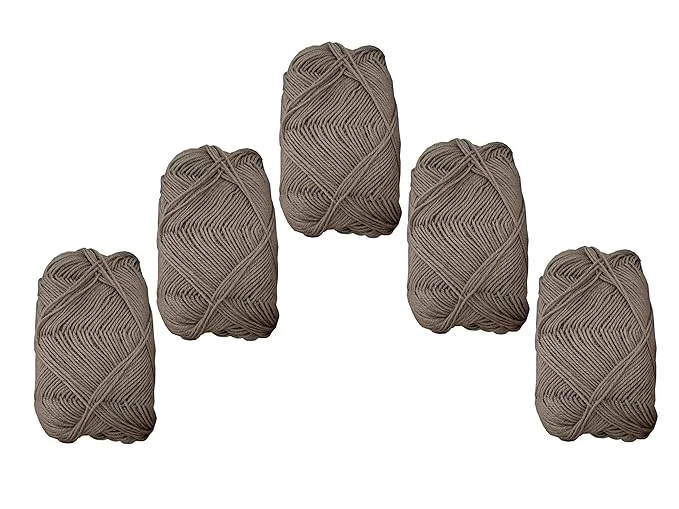 Wool Yarn for Knitting and Crochet | Soft Hand Yarn Combo Pack of 5 | 90-100gm Each | Grey Color | Art and Craft Wool for Socks | Sweaters | DIY Projects image 1