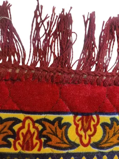 Pooja Assan Mat | Red Floral Meditation Mat for Home Mandir thumbnail 1