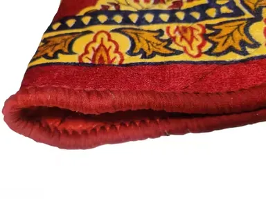 Pooja Assan Mat | Red Floral Meditation Mat for Home Mandir thumbnail 3