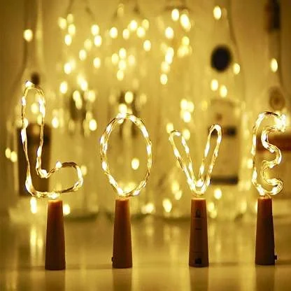 Bottle Cork LED String Lights 2 Meter| Warm White| Battery Operated Fairy Lights for Wine Bottle Decoration| DIY Home Wedding Party Decor image 4