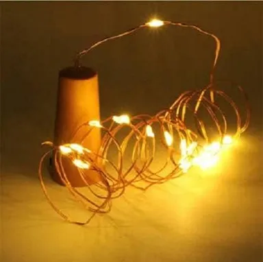 Bottle Cork LED String Lights 2 Meter| Warm White| Battery Operated Fairy Lights for Wine Bottle Decoration| DIY Home Wedding Party Decor thumbnail 0