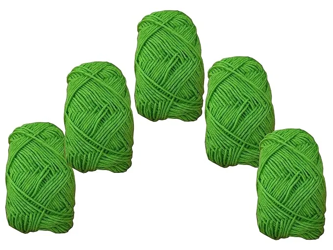 Wool Yarn| Knitting and Crochet Yarn Pack 5 Balls 90-100gm | Soft Acrylic Wool for Socks and DIY Craft or Winter Projects|Parrot image 1