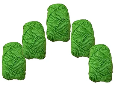 Wool Yarn| Knitting and Crochet Yarn Pack 5 Balls 90-100gm | Soft Acrylic Wool for Socks and DIY Craft or Winter Projects|Parrot  thumbnail 0