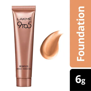 Lakmé 9 to 5 Weightless Mousse Foundation| Rose Ivory| 6g | Lightweight| Long-Lasting| Full Coverage Foundation for Fair Skin thumbnail 1