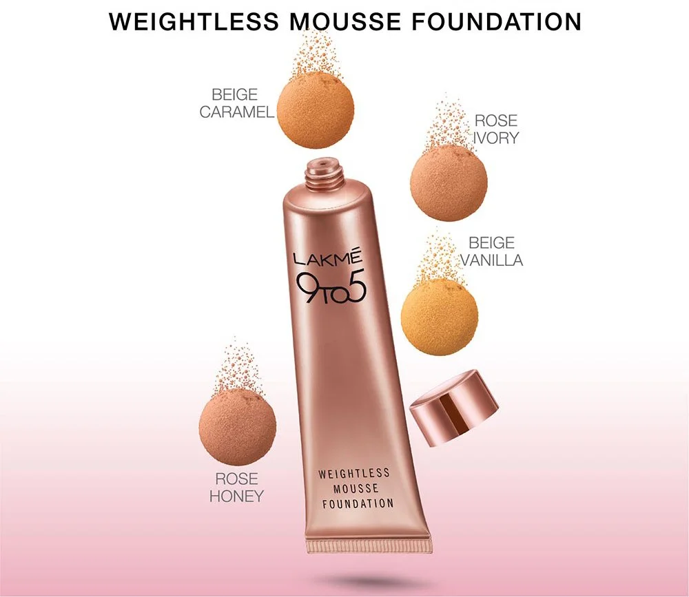 Lakmé 9 to 5 Weightless Mousse Foundation| Rose Ivory| 6g | Lightweight| Long-Lasting| Full Coverage Foundation for Fair Skin image 5