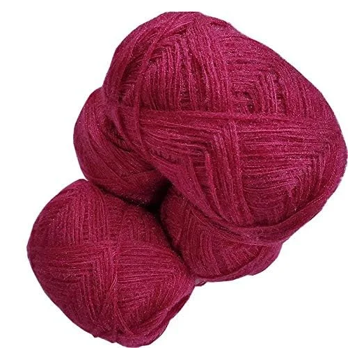 Knitting Wool Yarn | 100 gm Each| Rani Color|Pack of 9| Soft Crochet and Hand Knitting Yarn for Sweaters image 2