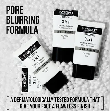 INSIGHT 3 in 1 Primer | Matte Finish| Pore Blurring |Oil-Free| Long Lasting | Makeup Base for All Skin Types | 30ml Tube for Women| Daily Use thumbnail 1