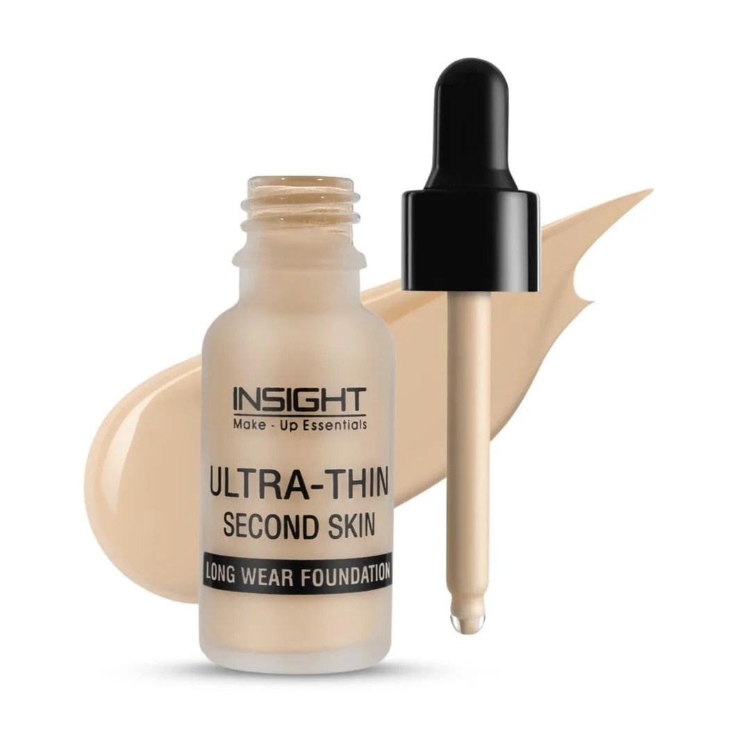 Insight Cosmetics Ultra‑Thin Second Skin Liquid Matte Foundation 20 ml | Long Wear Full Coverage | Lightweight Matte Foundation for Skin Tone Warm Nude image 1
