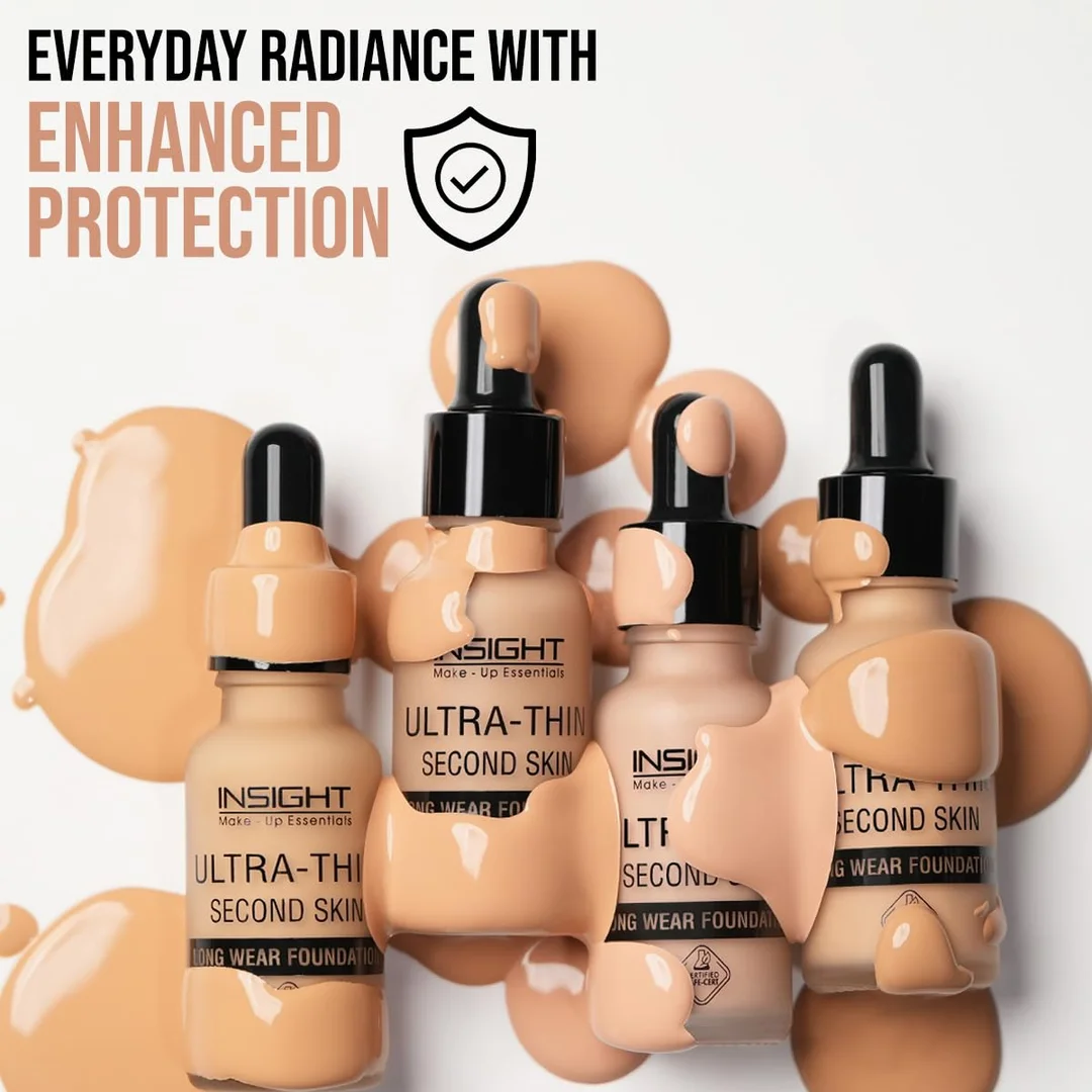 Insight Cosmetics Ultra‑Thin Second Skin Liquid Matte Foundation 20 ml | Long Wear Full Coverage | Lightweight Matte Foundation for Skin Tone Warm Nude image 4
