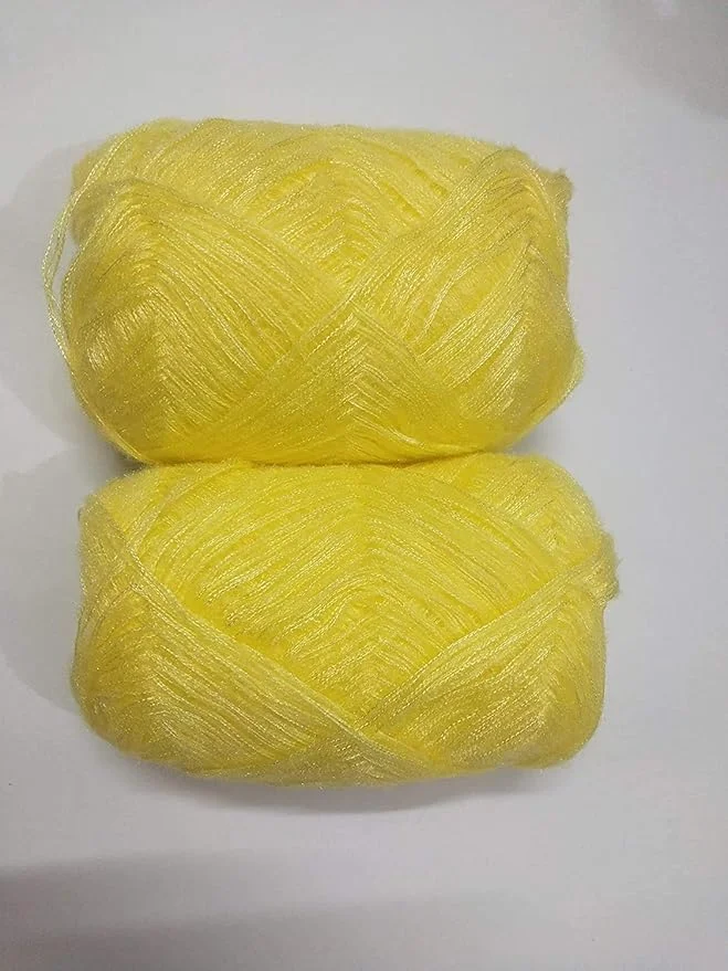 3 Ply Knitting Wool Yarn 100gm Each | Lemon Yellow Soft Crochet Wool | Pack of 9 for Sweaters | Baby Clothes | DIY Crafts image 2