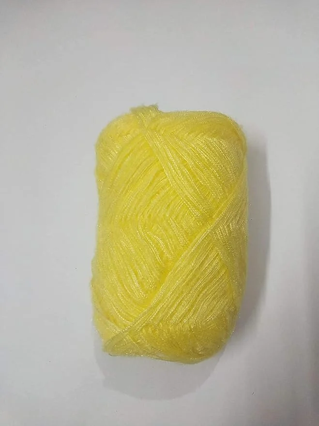 3 Ply Knitting Wool Yarn | Soft Acrylic Lemon Color Wool for Crochet and Hand Knitting | 100 gm Each Ball Pack of 10 | DIY Sweater and Scarf Making Yarn image 1