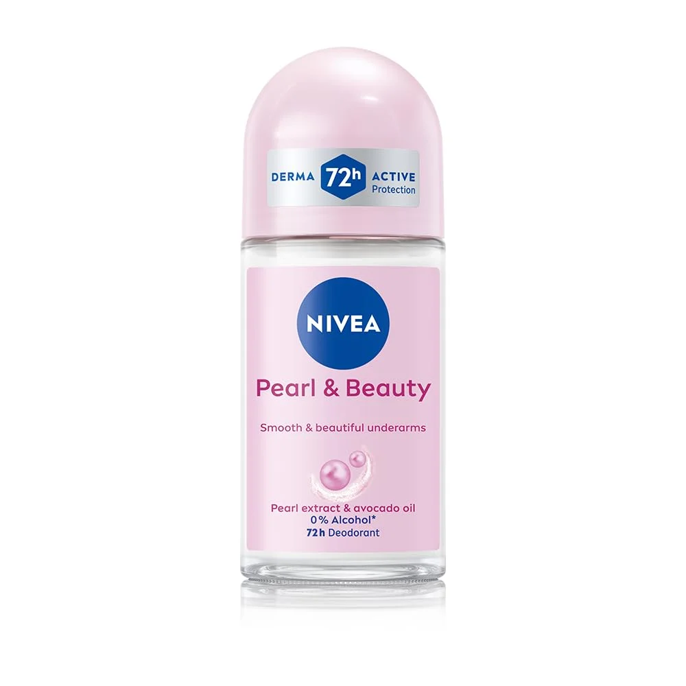 NIVEA Pearl and Beauty 50 ml Deo Underarm Roll-On for Women| 72 H Long-Lasting Floral Scent with Pearl Extracts & Avocado Oil| Alcohol-Free, Dermatologically Approved, Gentle on Skin image 1