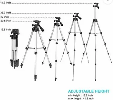 3110 Tripod Stand with Mobile Holder | Portable Adjustable Tripod for Mobile and Camera | Lightweight Tripod Stand  thumbnail 3
