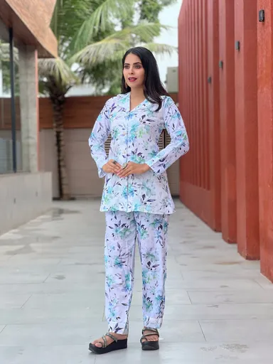 Elegant Pastel Floral Co-ord Set for Women | S Size Stylish Outfit, Summer Party Wear thumbnail 0