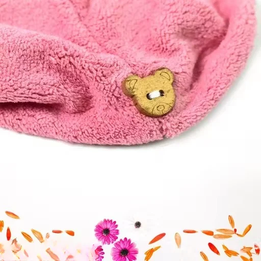 Microfiber Hair Wrap Towel Cap| Quick Dry Turban with Button| Absorbent Soft Hair-Drying Towel for Women| Free Size Pink image 3