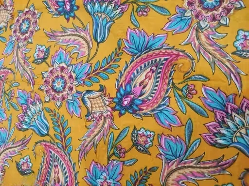 5 Meter Cotton Printed Fabric | Block Print Dress Material | Lightweight Cotton Cloth for Sewing, Kurtis| Home Décor image 2