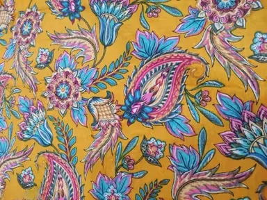 5 Meter Cotton Printed Fabric | Block Print Dress Material | Lightweight Cotton Cloth for Sewing, Kurtis| Home Décor thumbnail 1