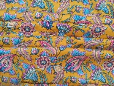 5 Meter Cotton Printed Fabric | Block Print Dress Material | Lightweight Cotton Cloth for Sewing, Kurtis| Home Décor thumbnail 2