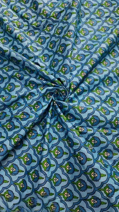 2.50 Meter Cotton Printed Fabric | Lightweight Block Print Fabric | Unstitched Fabric for Dresses| Blouses |Home Décor image 1