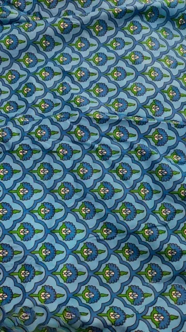 2.50 Meter Cotton Printed Fabric | Lightweight Block Print Fabric | Unstitched Fabric for Dresses| Blouses |Home Décor thumbnail 1