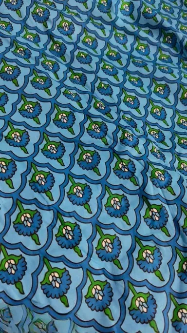 2.50 Meter Cotton Printed Fabric | Lightweight Block Print Fabric | Unstitched Fabric for Dresses| Blouses |Home Décor thumbnail 2