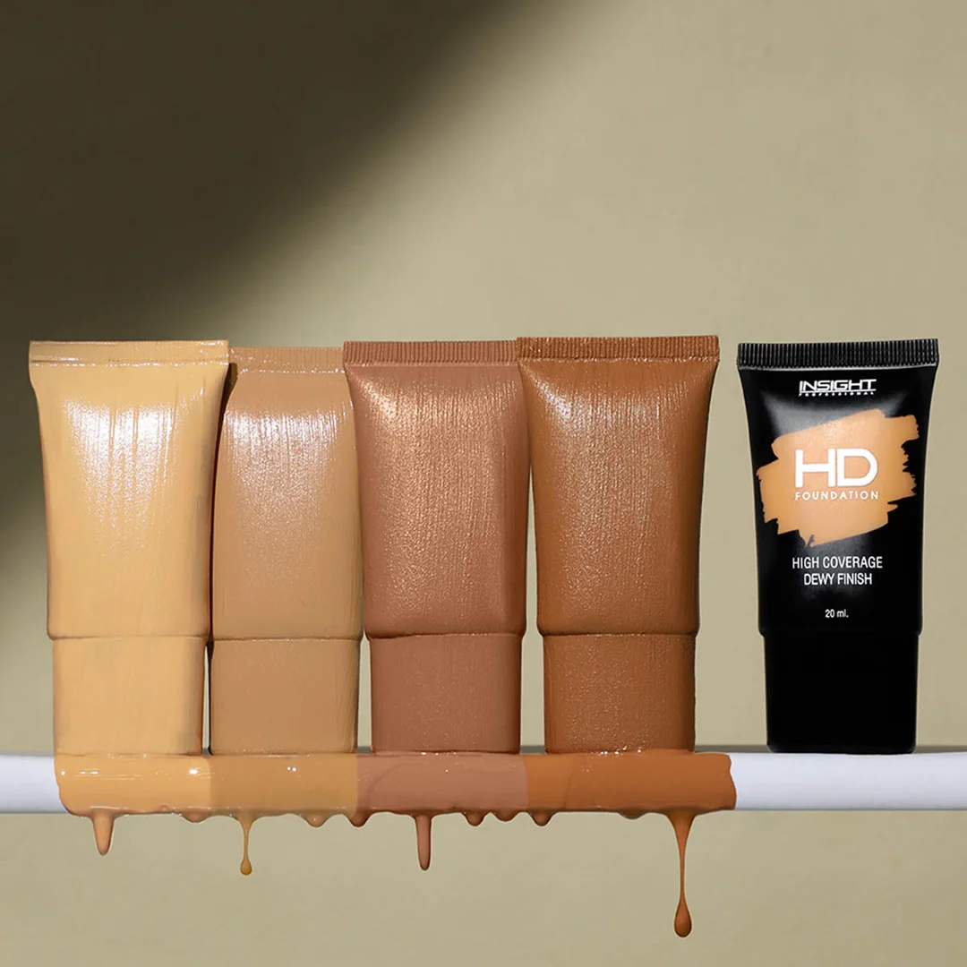 Insight Cosmetics HD Full Coverage Dewy Foundation 20ml | Paraben Free| Lightweight | Best Shade MN16 Medium Skin Tone image 3