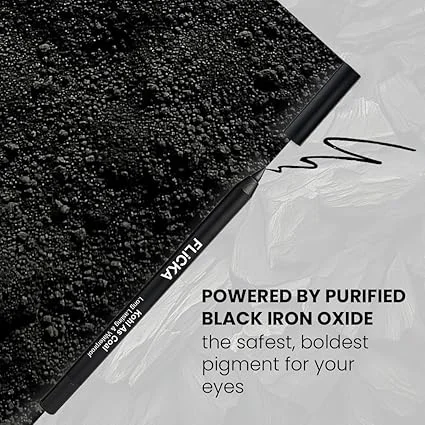FLiCKA Kohl As Coal Kajal Pencil | Intense Black Waterproof Smudge‑Proof Matte Finish 1.2g | Safe for Contact Lenses | Long Lasting 24‑Hour Eye Pencil image 3