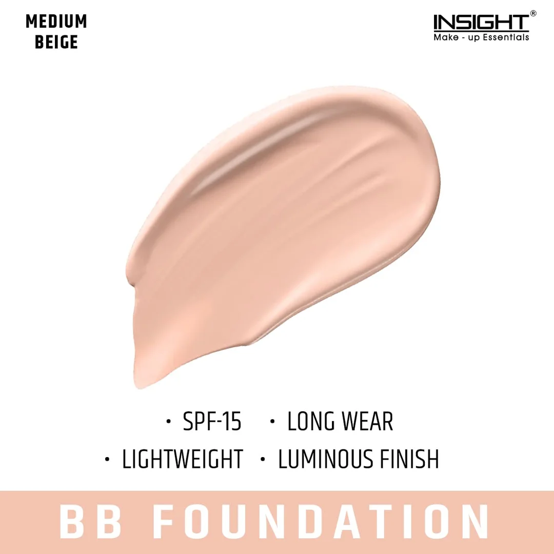 Insight Cosmetics SPF-15 BB Liquid Foundation | Light-Medium Coverage | Vegan Sun Protection for All Skin Types | Oil-Free | Paraben-Free | 30ml image 2