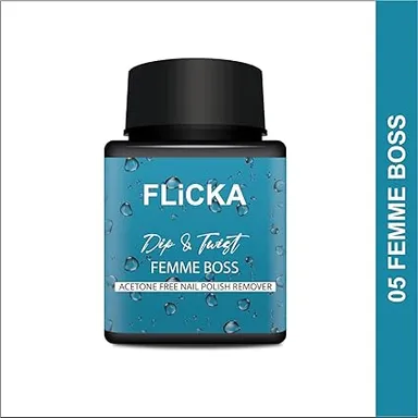 FLiCKA Dip & Twist Nail Polish Remover | Acetone‑Free Vegan & Cruelty‑Free | 80 ml Femme Boss thumbnail 1