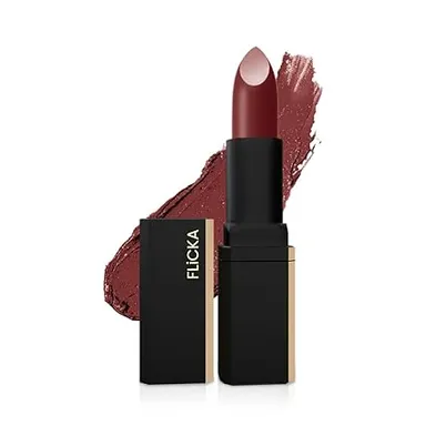 FLiCKA Lip Poetry Matte Lipstick | Vitamin E Enriched | Sulphate Free | Moisturizing | Long-Lasting 6Hrs |4g | Lightweight Matte Lipstick for Women | 05 Teddy Bear thumbnail 0