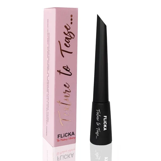FLiCKA Texture To Tease Liquid Eyeliner | Jet Black Waterproof Smudge Proof Matte 4ml | Long‑Lasting Eye Makeup image 3