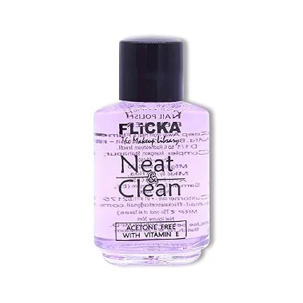 FLiCKA Nail Polish Remover | Neat & Clean Formula | Acetone-Free | 110ml | Quick Dry | Gentle on Nails | For All Skin Types | Travel Friendly image 1