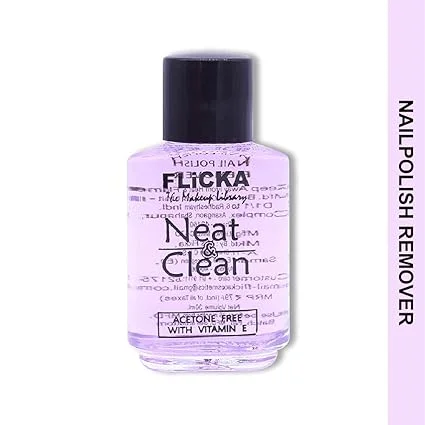 FLiCKA Nail Polish Remover | Neat & Clean Formula | Acetone-Free | 110ml | Quick Dry | Gentle on Nails | For All Skin Types | Travel Friendly image 2