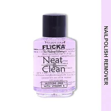 FLiCKA Nail Polish Remover | Neat & Clean Formula | Acetone-Free | 110ml | Quick Dry | Gentle on Nails | For All Skin Types | Travel Friendly thumbnail 1